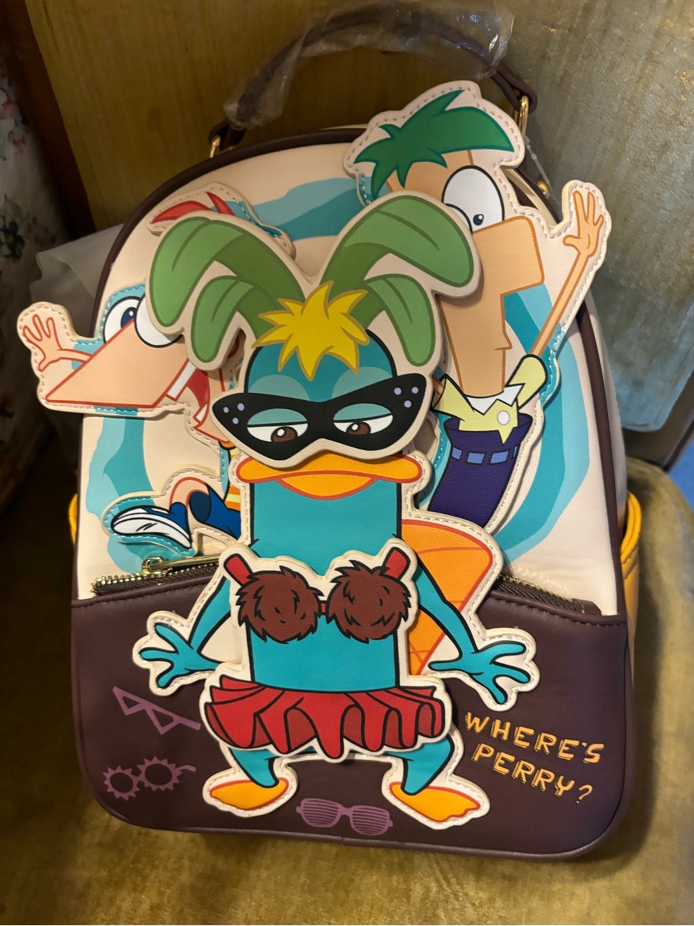 Loungefly Multicolor "Where's Perry?" Character Backpack